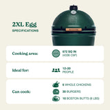 2XL Big Green Egg in an intEGGrated Nest+Handler Package